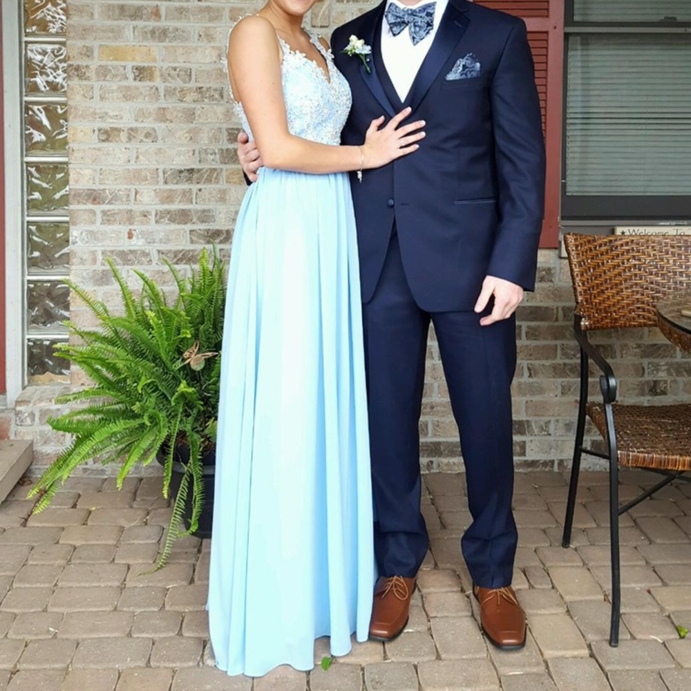 Light blue long formal/prom dress